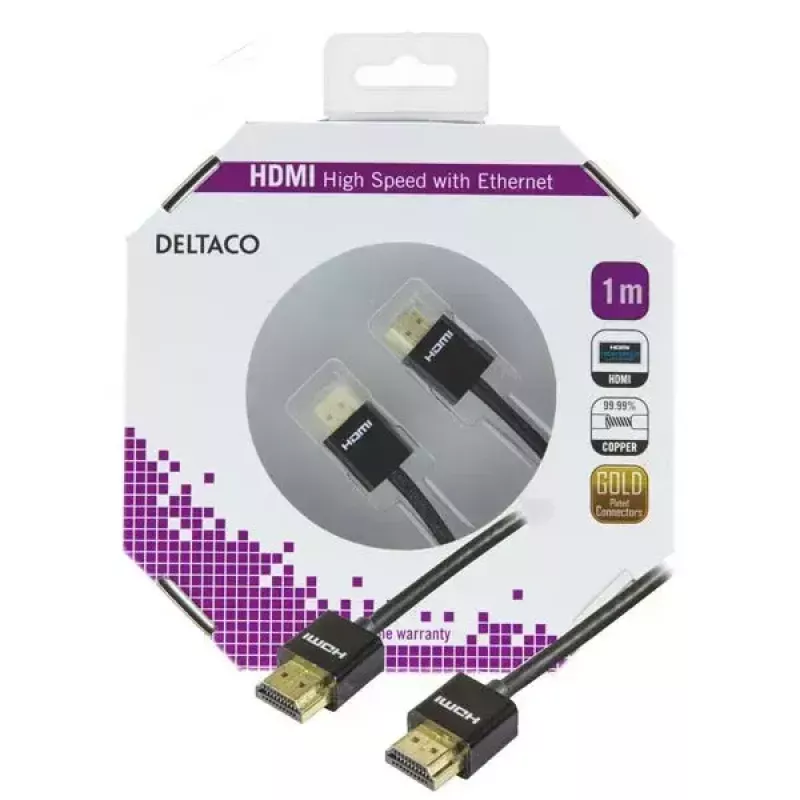 HDMI-kabel Deltaco HDMI-1091 1 m