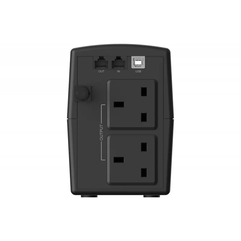 Conceptronic ZEUS02G 850VA 480W UPS, 2 UK-stopcontacten, HID-USB, RJ45 in/uit, AVR