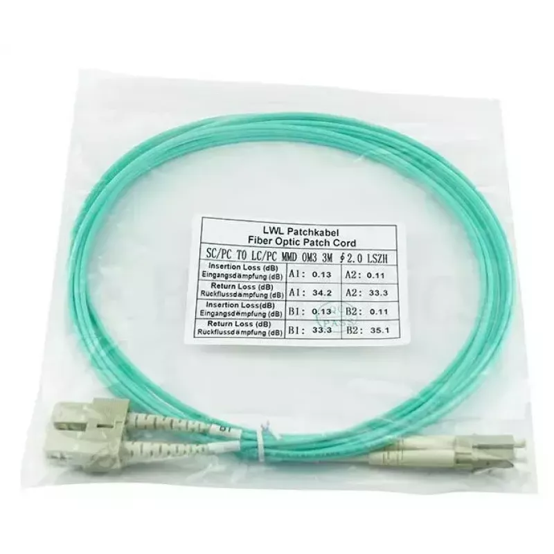 BlueOptics LC-SC multimode OM3 duplex glasvezel patchkabel, LC-UPC/SC-UPC, 3 m, beige (compatibel met Corning 055702T512000003M)