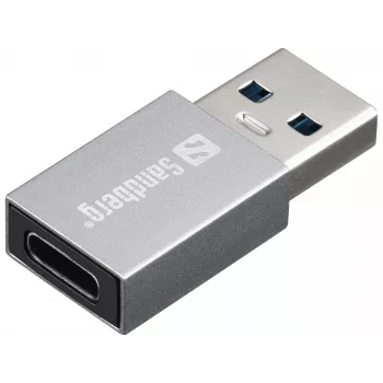 Sandberg USB-A naar USB-C dongle, USB-A, USB-C, aluminium