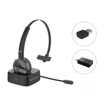 Conceptronic POLONA Draadloze Bluetooth-headset met laadstation & Bluetooth-USB-audioadapter