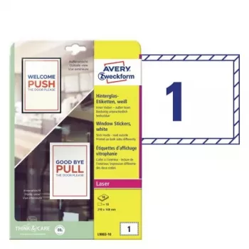 Avery Window Stickers zelfklevend printeretiket A5 wit 10 stuks