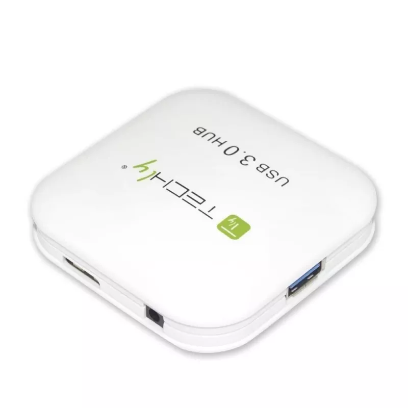 Techly USB 3.0 Super Speed hub 4 poorten wit IUSB3-HUB4-WH, USB 3.2 Gen 1 (3.1 Gen 1) Type-A, 5000 Mbit/s, wit, 0,8 m, CE, RoHS, USB 2.0 USB 1.1