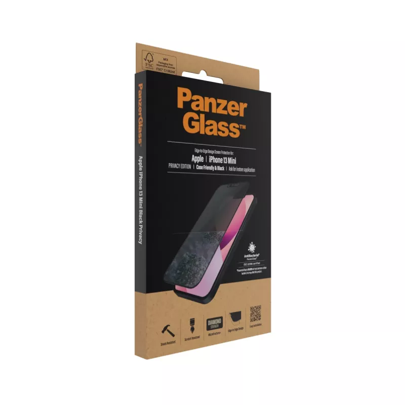 PanzerGlass privacyscreenprotector Apple iPhone 13 Mini edge-to-edge kras- en stootvast