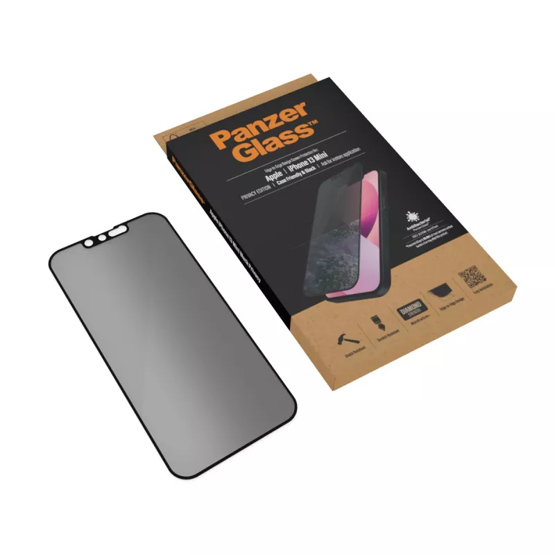 PanzerGlass privacyscreenprotector Apple iPhone 13 Mini edge-to-edge kras- en stootvast