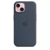 Siliconen hoesje Apple iPhone 15 MagSafe Storm Blue