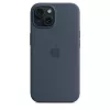 Siliconen hoesje Apple iPhone 15 MagSafe Storm Blue