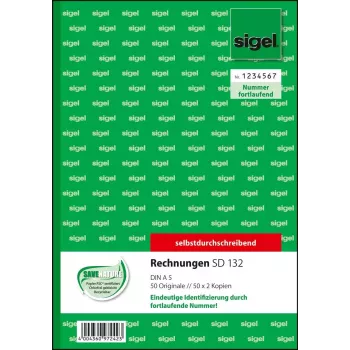 Bedrijfsformulier Sigel SD132 A5 roze wit geel 150 vel