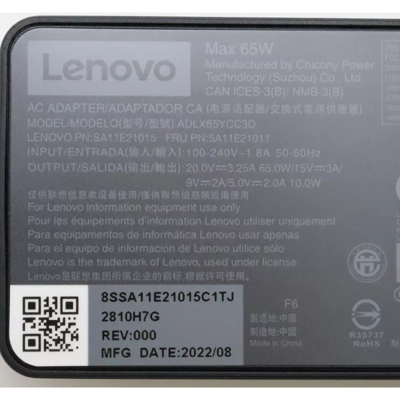 Lenovo 5A11E21011 voeding binnen 45 W zwart