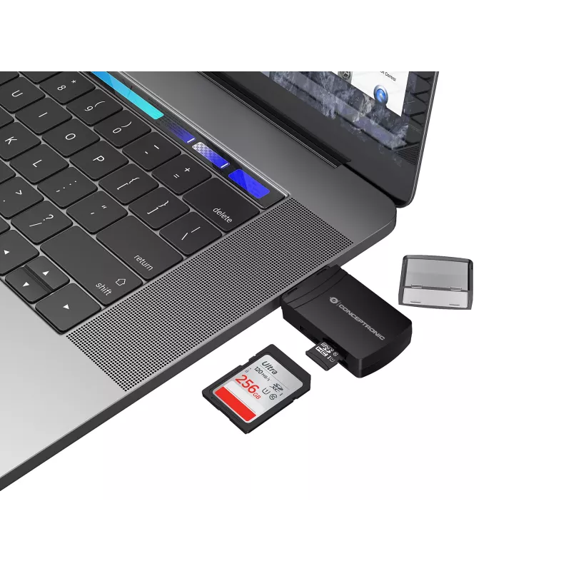 Conceptronic BIAN06B SD TF/MicroSD 4.0 kaartlezer, UHS-II, USB 3.0, 5 Gbit/s