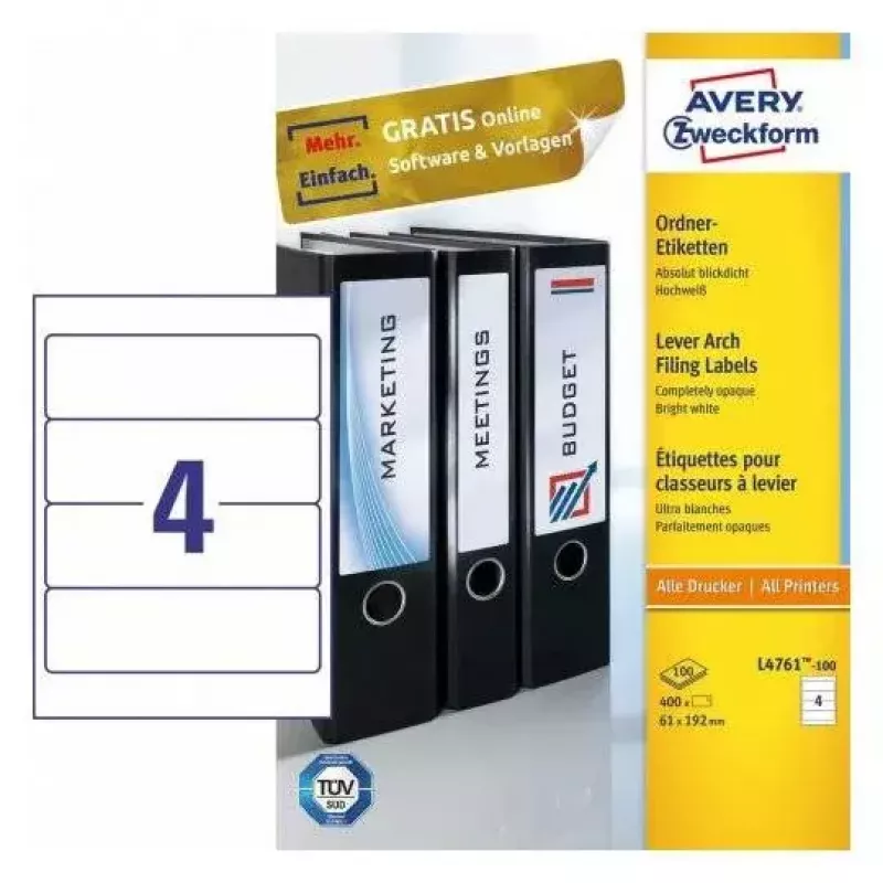 Zelfklevend etiket Avery L4761-100 afgeronde rechthoek