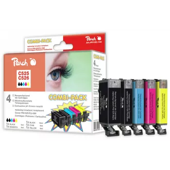 Peach PI100-140 inktpatroon 5 stuks compatibel zwart, cyaan, fotozwart, geel