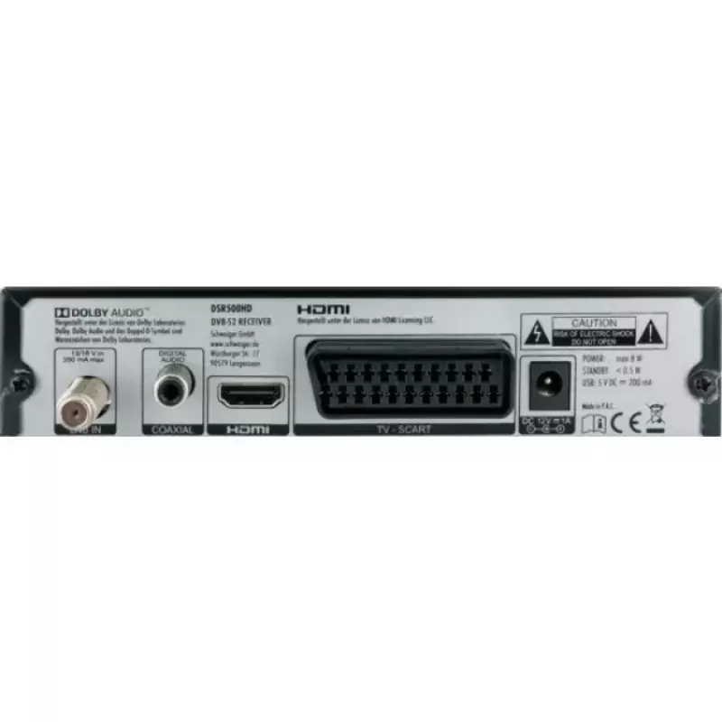 Set-topbox Schwaiger DSR500HD kabel Full HD zwart