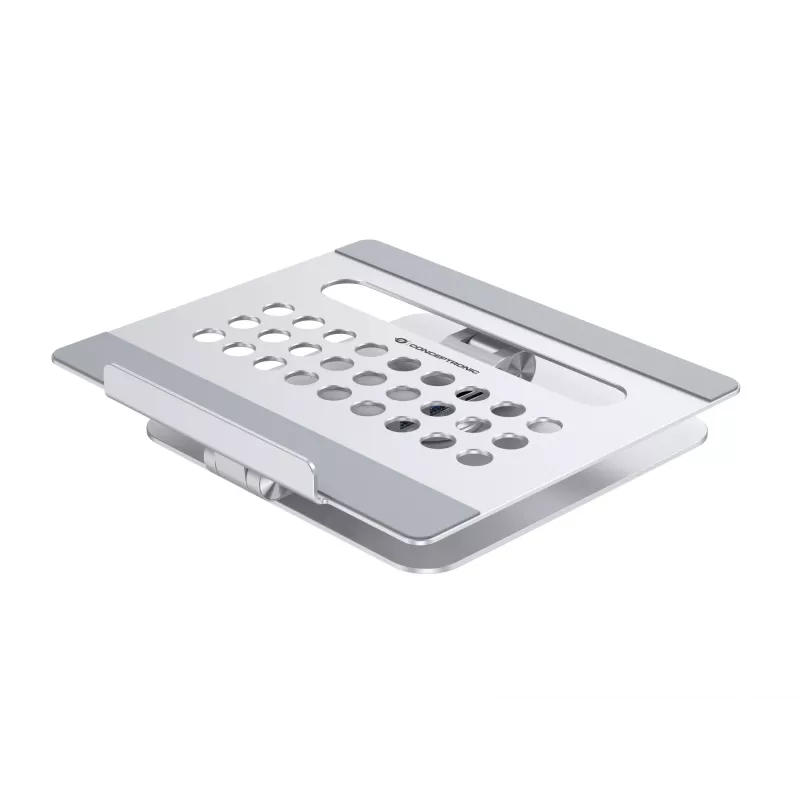 Conceptronic DONN27G, laptopstandaard, zilver, aluminium, 360°, USB 3.2 Gen 1 (3.1 Gen 1) Type-C, 5000 Mbit/s