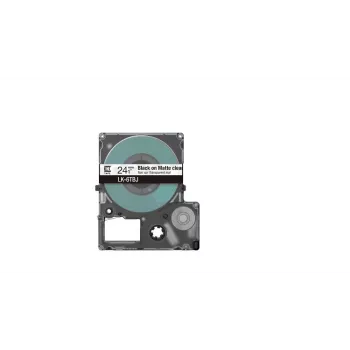 Labeltape Epson LK-6TBJ zwart transparant thermotransfer 2,4 cm