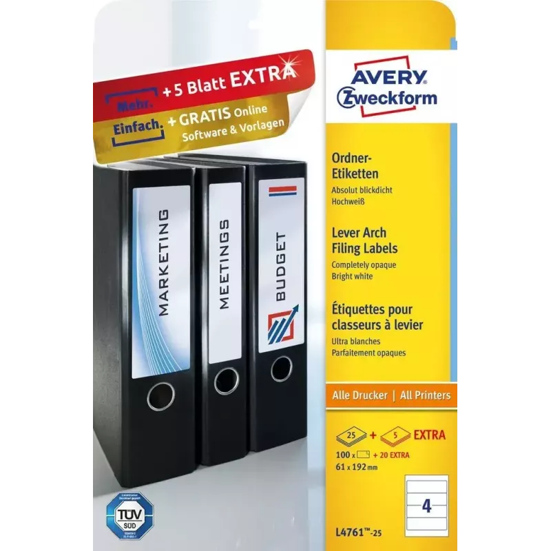 Zelfklevend etiket Avery L4761-25 afgeronde rechthoek