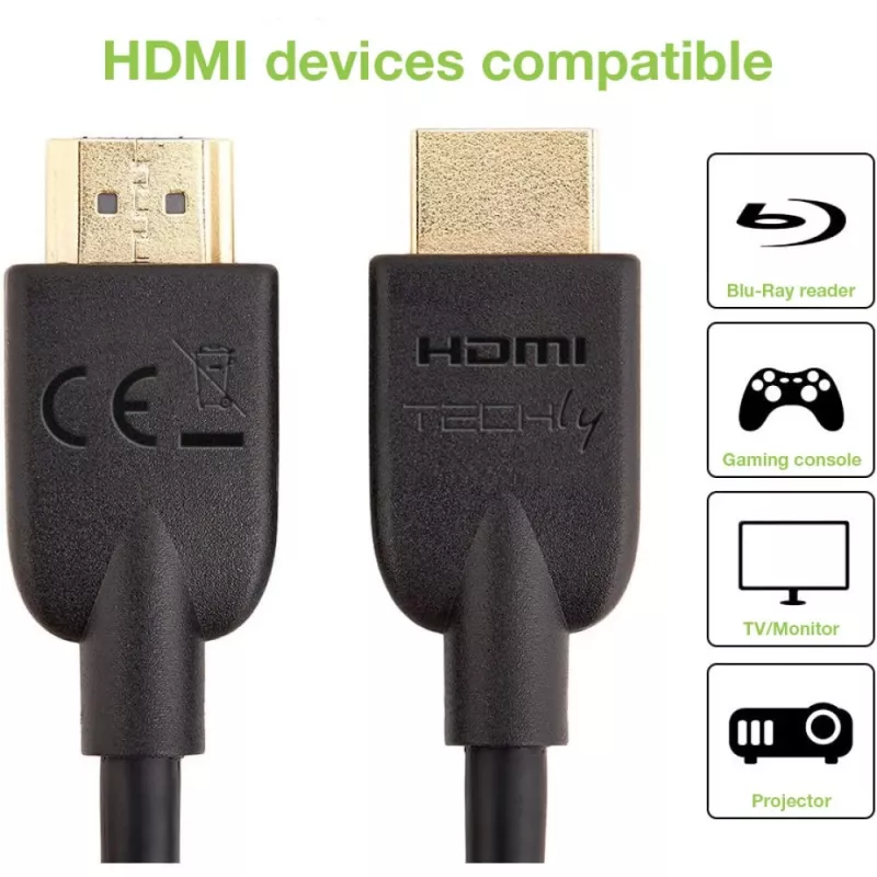 Techly ICOC HDMI2-4-020T HDMI-kabel 2 m HDMI Type-A (standaard) zwart