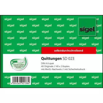 Zakelijk formulier Sigel SD023 groen A6 Q 120 vel