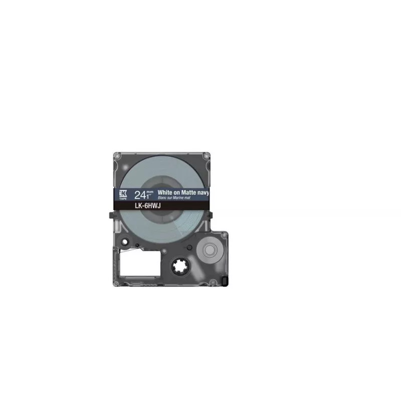 Labeltape Epson LK-6HWJ marineblauw wit thermotransfer 2,4 cm