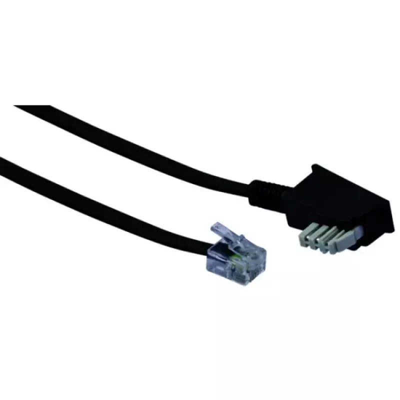 Kabel RJ-11 Schwaiger 10m TAE-N zwart