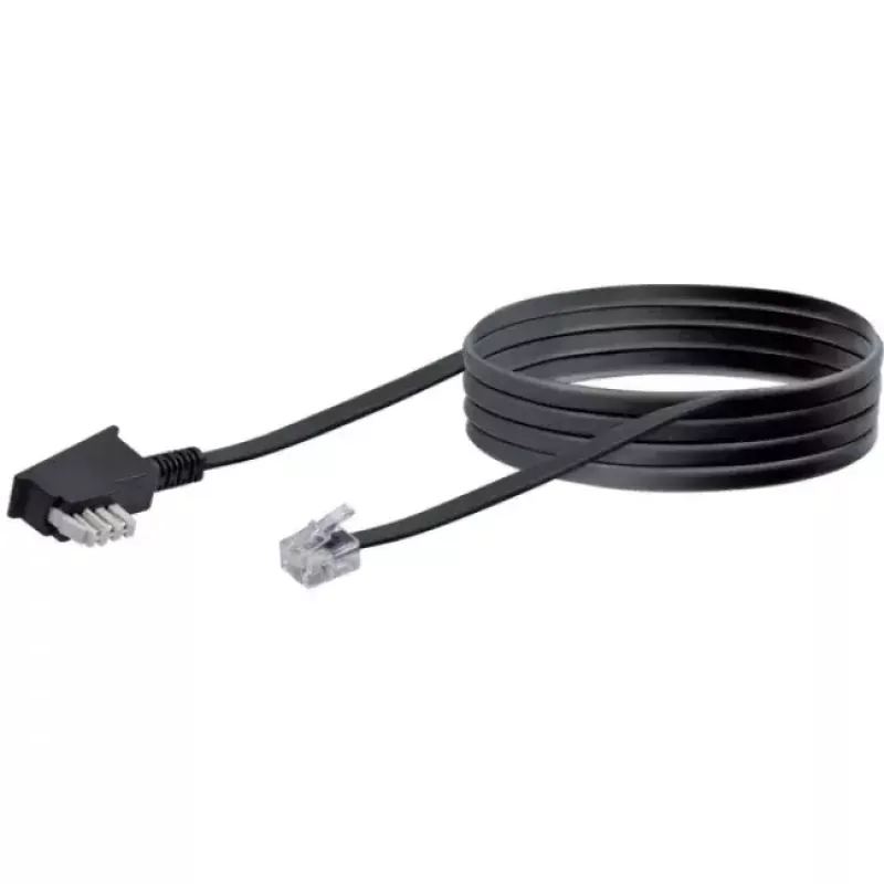 Kabel RJ-11 Schwaiger 10m TAE-N zwart