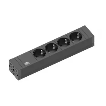 Verlengsnoer Bachmann 420.0017 2m 4 AC-stopcontacten binnen zwart