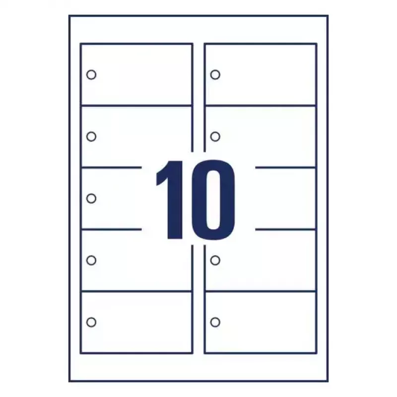 Zelfklevende printeretiketten Avery T1001-10 wit 9x5 cm 100 stuks