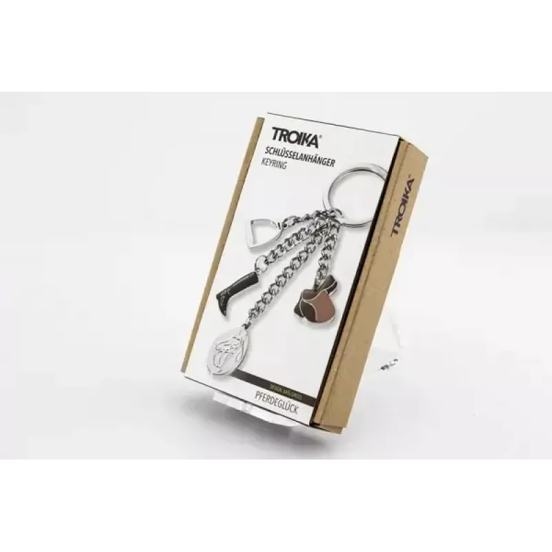 Sleutelhanger TROIKA KR13-17/CH zwart bruin zilver 46mm 4mm 40g