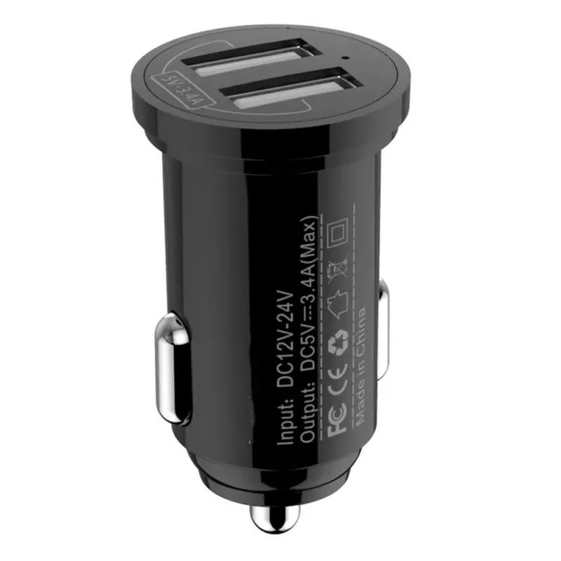 Techly mini autolader 2 USB-A-aansluitingen 24W / 4,8A zwart