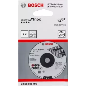 Bosch Expert for Inox slijpschijven, 76 x 4 x 10 mm, 2 stuks