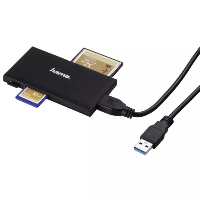 Hama 00181018 kaartlezer USB 3.2 Gen 1 (3.1 Gen 1) Type-A zwart
