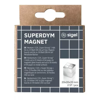 Bastelmagneetkubus Sigel BA706 neodymium zilver 20 mm