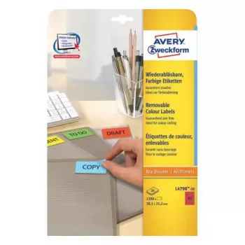 Zelfklevende etiketten Avery L4790-20 afgeronde rechthoek herbruikbaar