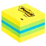 3M Post-it 2051L notitieblaadjes vierkant blauw, groen, turquoise, geel 400 vel zelfklevend