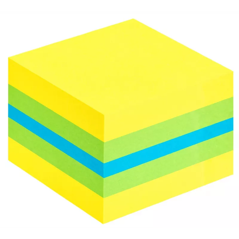 3M Post-it 2051L notitieblaadjes vierkant blauw, groen, turquoise, geel 400 vel zelfklevend