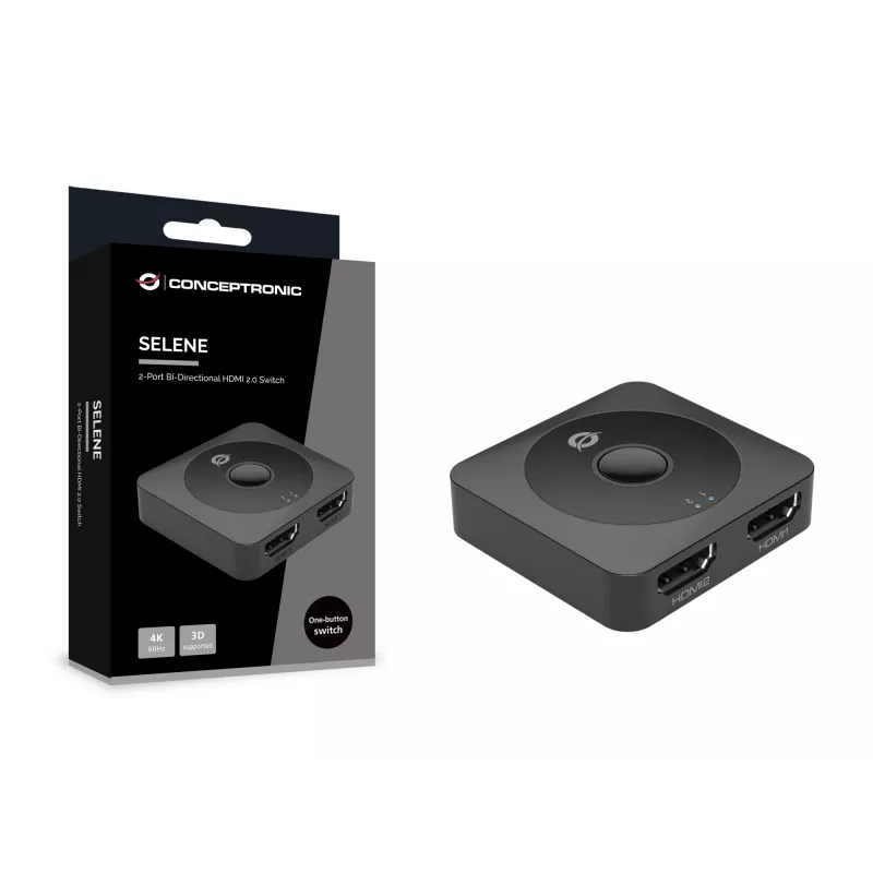 Conceptronic SELENE01B 2-voudige bidirectionele HDMI 2.0-schakelaar, 4K60Hz