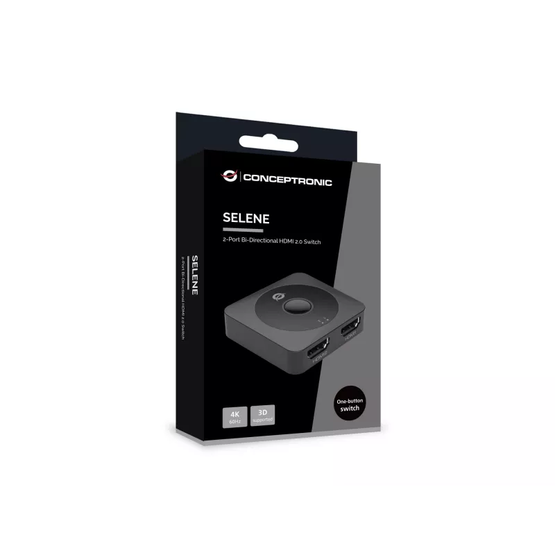 Conceptronic SELENE01B 2-voudige bidirectionele HDMI 2.0-schakelaar, 4K60Hz