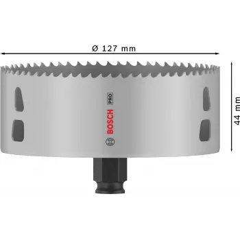 Bosch PRO Multi Material PC Plus, 44/127 mm, single, boor, gipsplaat, metaal, non-ferrometaal, kunststof, zachthout, zwart, grijs, kobaltstaal, kobaltlegering snelsnijstaal (HSS-Co)