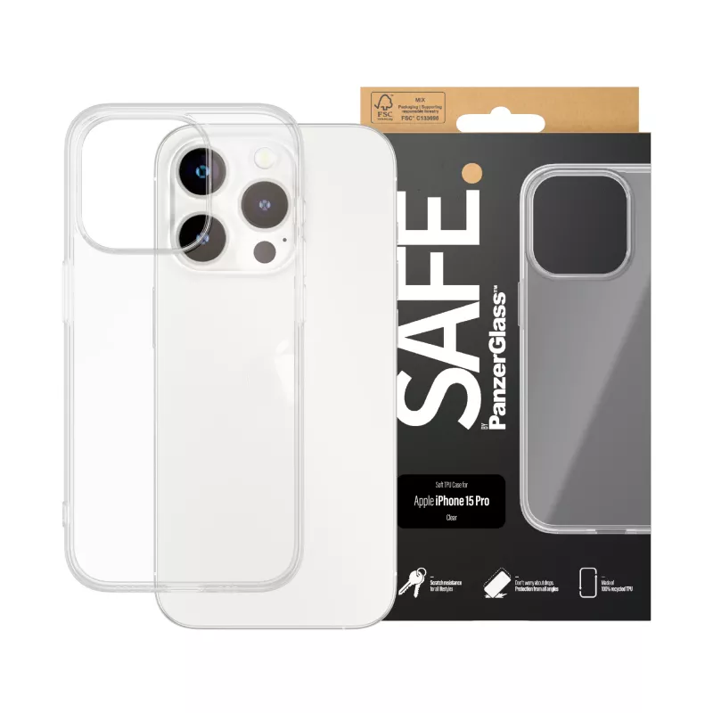 PanzerGlass SAFE. by ® TPU-hoesje transparant iPhone 15 Pro
