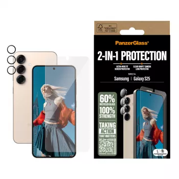 PanzerGlass 2-in-1-beschermpakket Samsung Galaxy S25 kras- en stootvast
