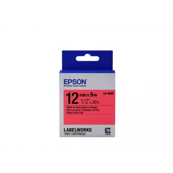 Epson labelcartridge Pastel LK-4RBP Zwart/Rood 12 mm (9 m)