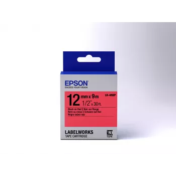 Epson labelcartridge Pastel LK-4RBP Zwart/Rood 12 mm (9 m)