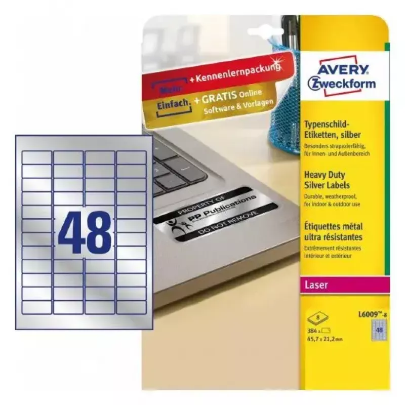 Zelfklevend printeretiket Avery L6009-8
