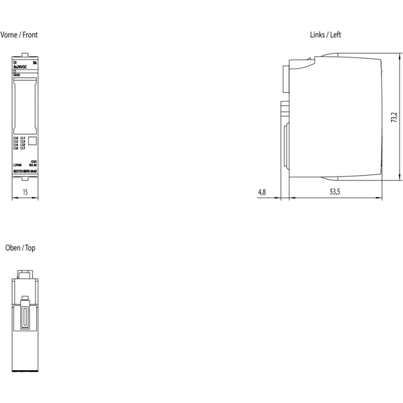 Siemens SIMATIC ET 200SP 6ES7131-6BF01-0AA0 digitale ingangsmodule, DI 8x24VDC Basic