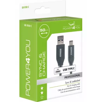 USB-kabel Schwaiger LK 050 C USB 3.2 Gen 2 0,5m USB A USB C zwart