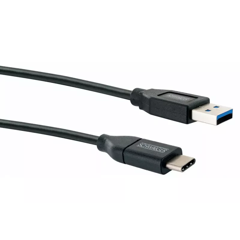 USB-kabel Schwaiger LK 050 C USB 3.2 Gen 2 0,5m USB A USB C zwart