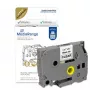 Plastic bandcassette MediaRange TZ-131 12mm zwart op transparant