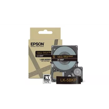 Labelprinterlint Epson LK-5BKP zwart goud 1,8 cm