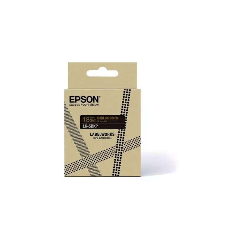 Labelprinterlint Epson LK-5BKP zwart goud 1,8 cm