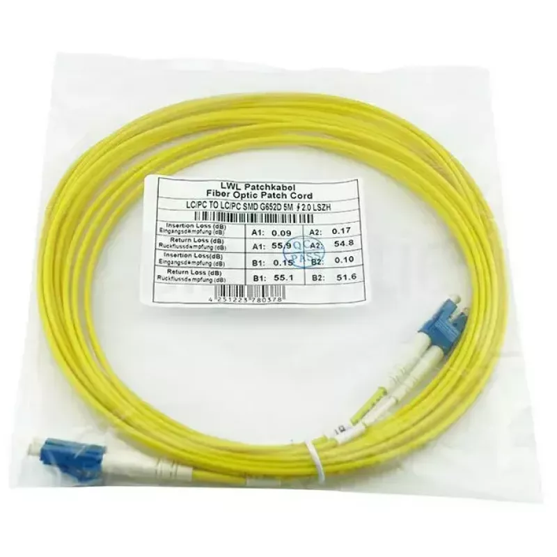 Glasvezel-patchkabel BlueOptics SFP3131BU2MK — OS2 singlemode, 2 m, LC–LC, 9 µm, full duplex